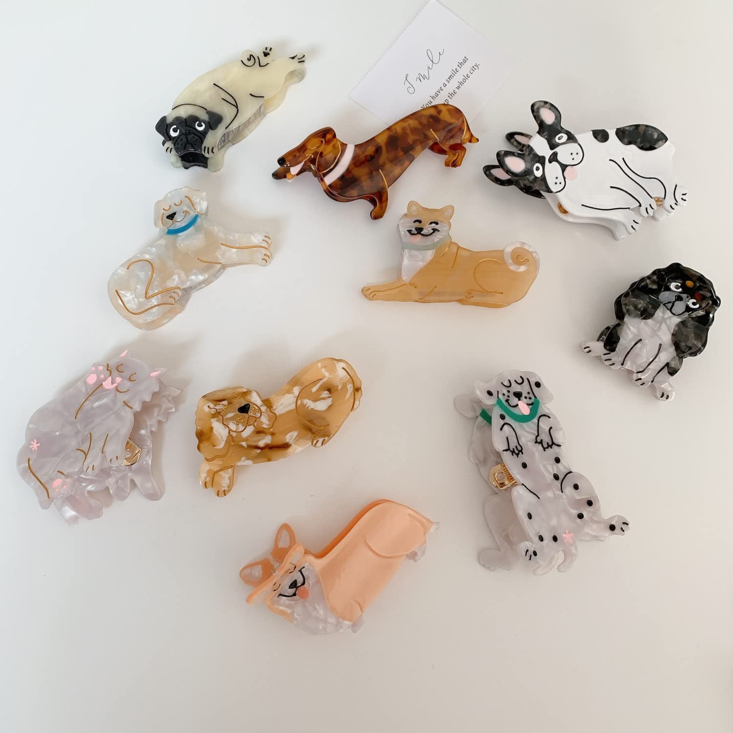 OMG Decor Dachshund hair clip in bathroom setting keeps hair tidy.