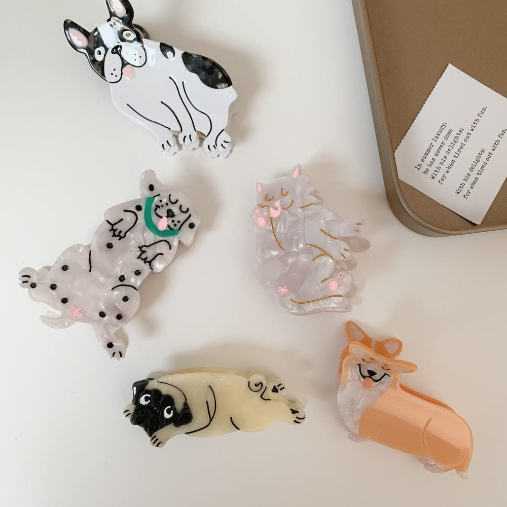 OMG Decor Dachshund hair clip morning routine accessory for quick styling.