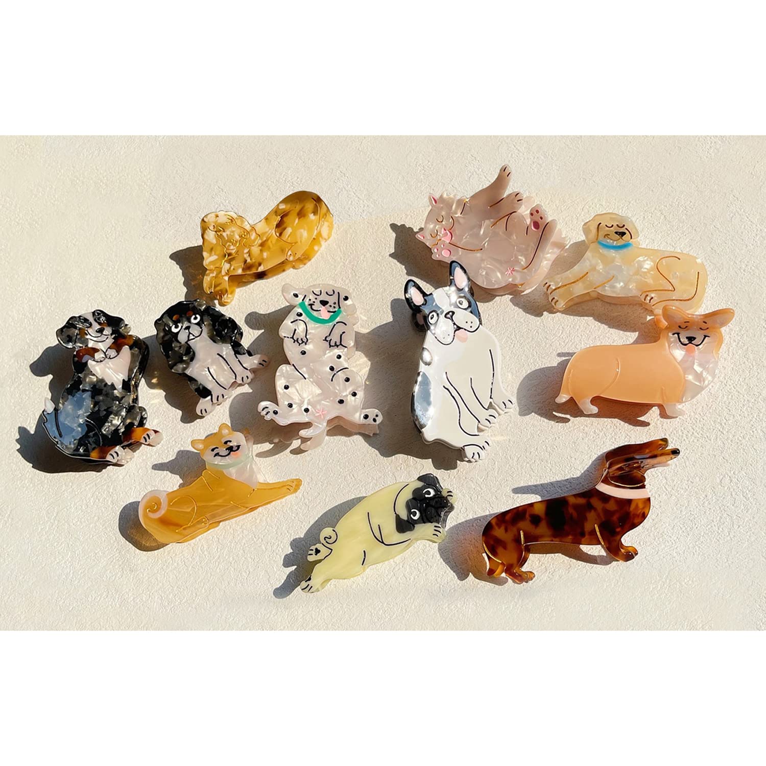 OMG Decor Dachshund hair clip worn during shower and makeup routines.