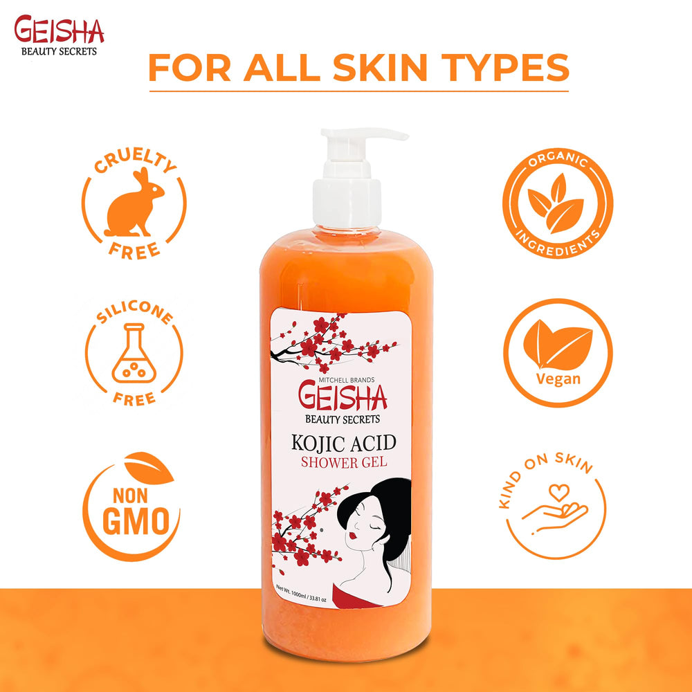 OMIC Geisha radiance-after-use image demonstrates glow and even tone after shower.