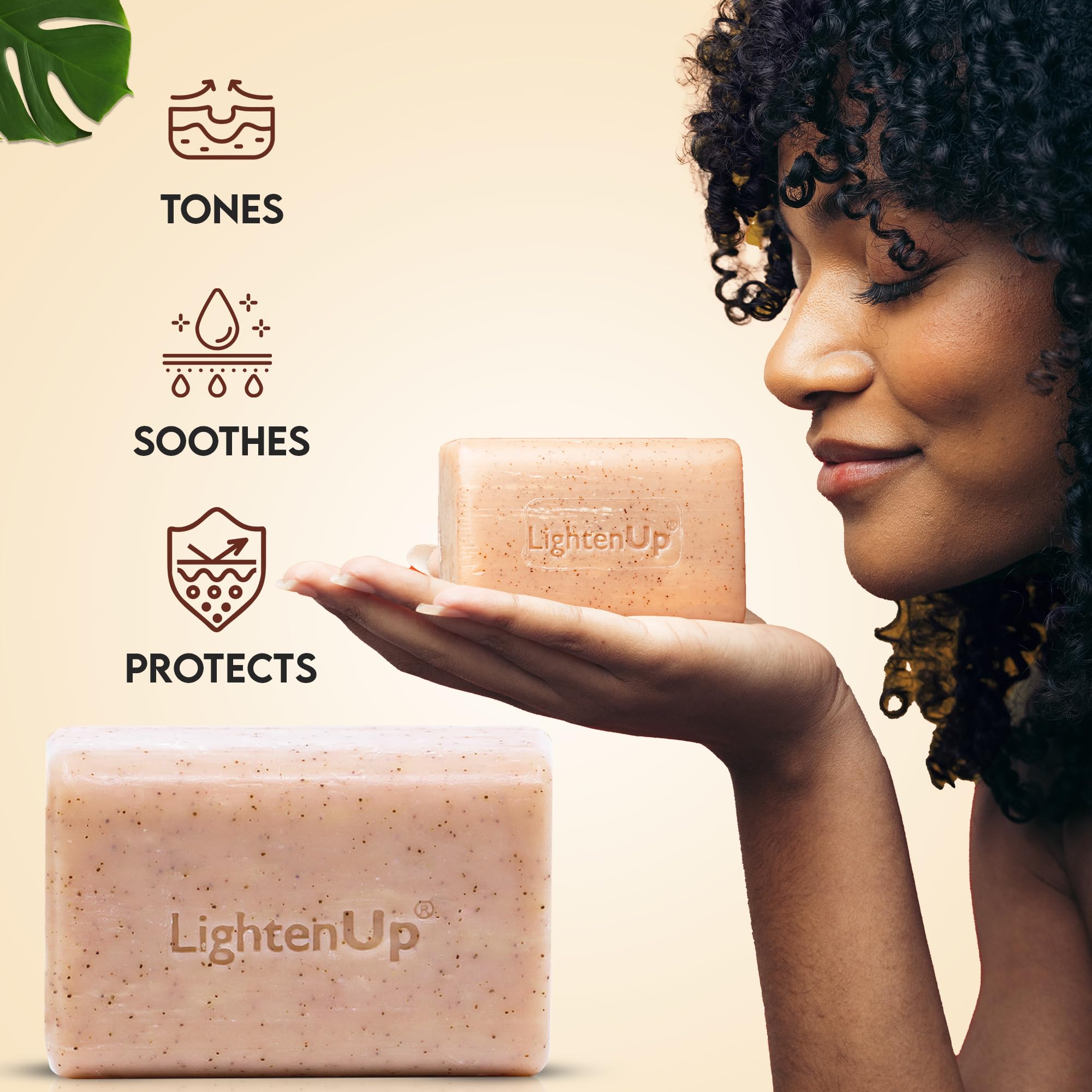 OMIC Lighten-Up face and body use demonstrates versatile skincare routine.