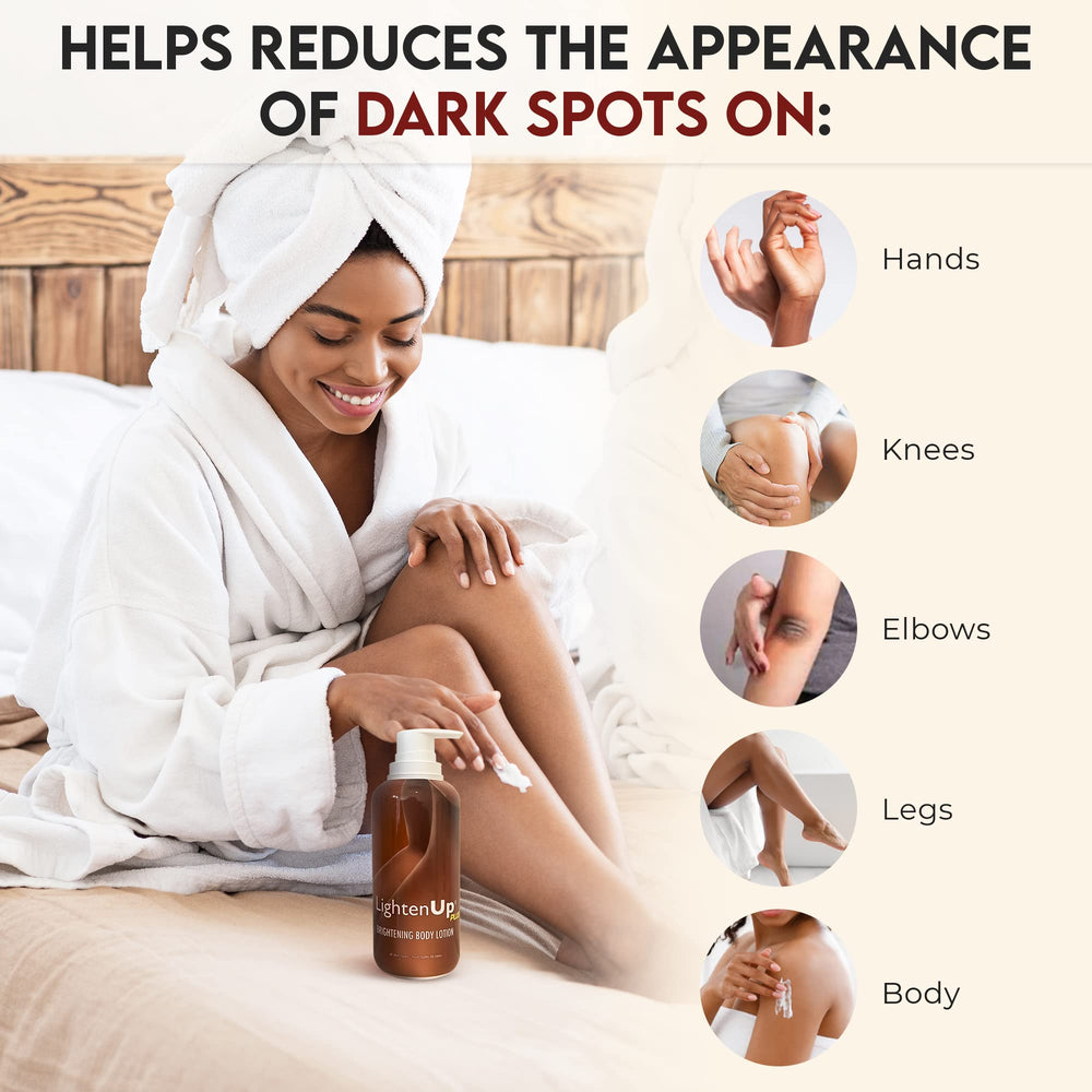 OMIC Lighten-Up lotion application on hands for quick absorption.