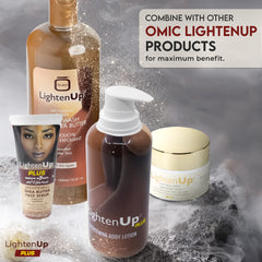 OMIC Lighten-Up lotion ingredients shea-butter locks in moisture.