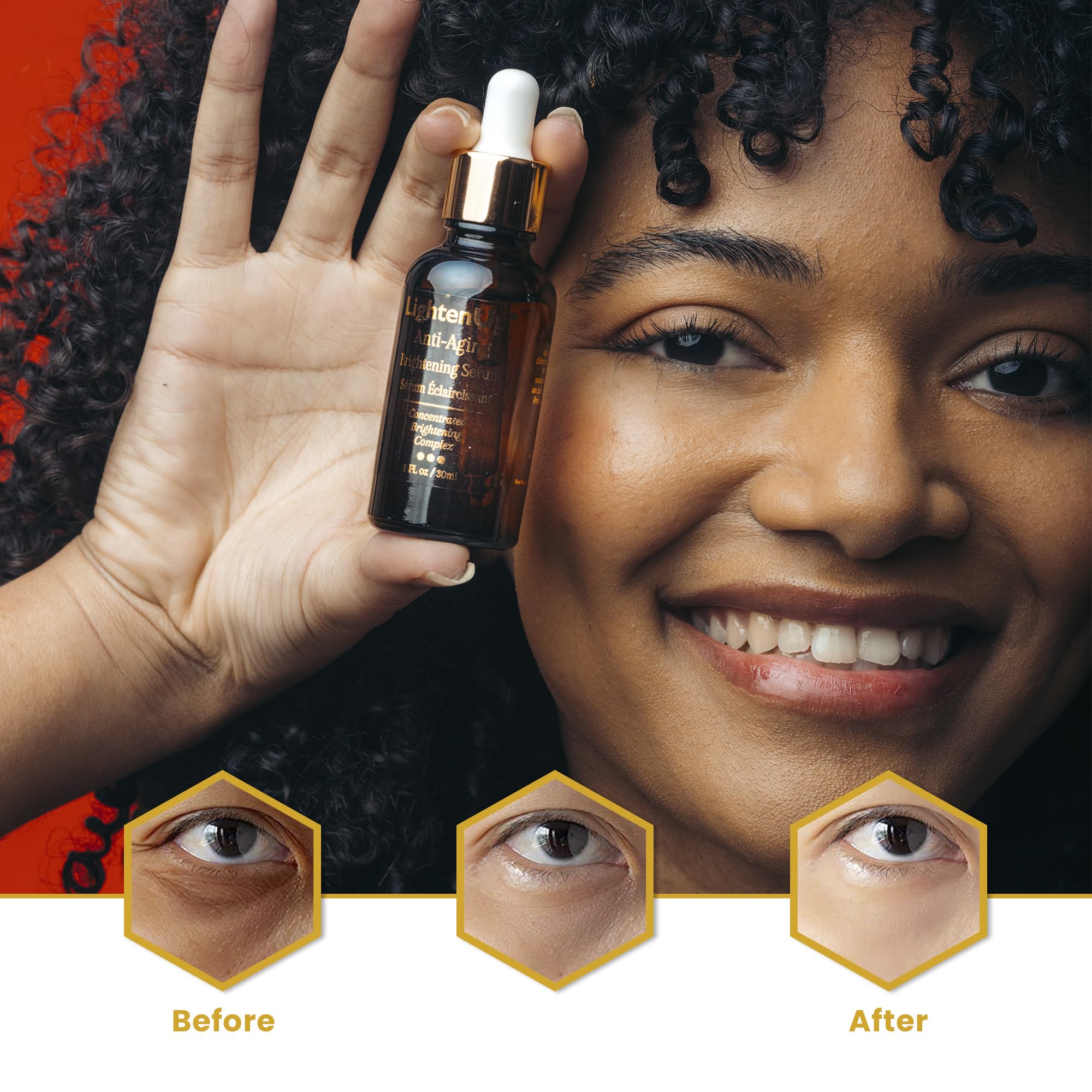 OMIC Lighten-Up application on dry skin shows easy, non-greasy absorption