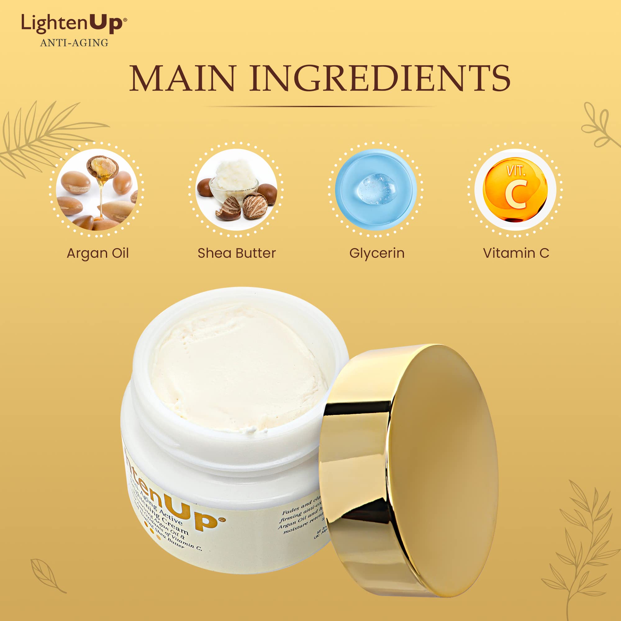 OMIC Lighten-Up product used with SPF reminder for daytime protection.