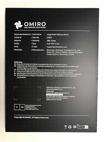 OMIRO makeup mirror desk-setup-multifunction supports shaving, makeup, and skincare with flexible positioning.