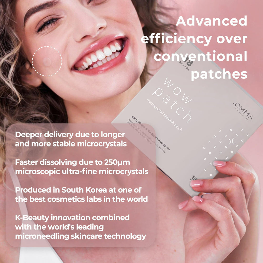 OMMA patch packaging and usage details displayed for value-minded users.