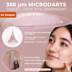 OMMA micropoints closeup highlights 420 microdarts for effective ingredient delivery.