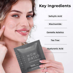 OMMA zit patch on the face protecting blemish from dirt and touch.