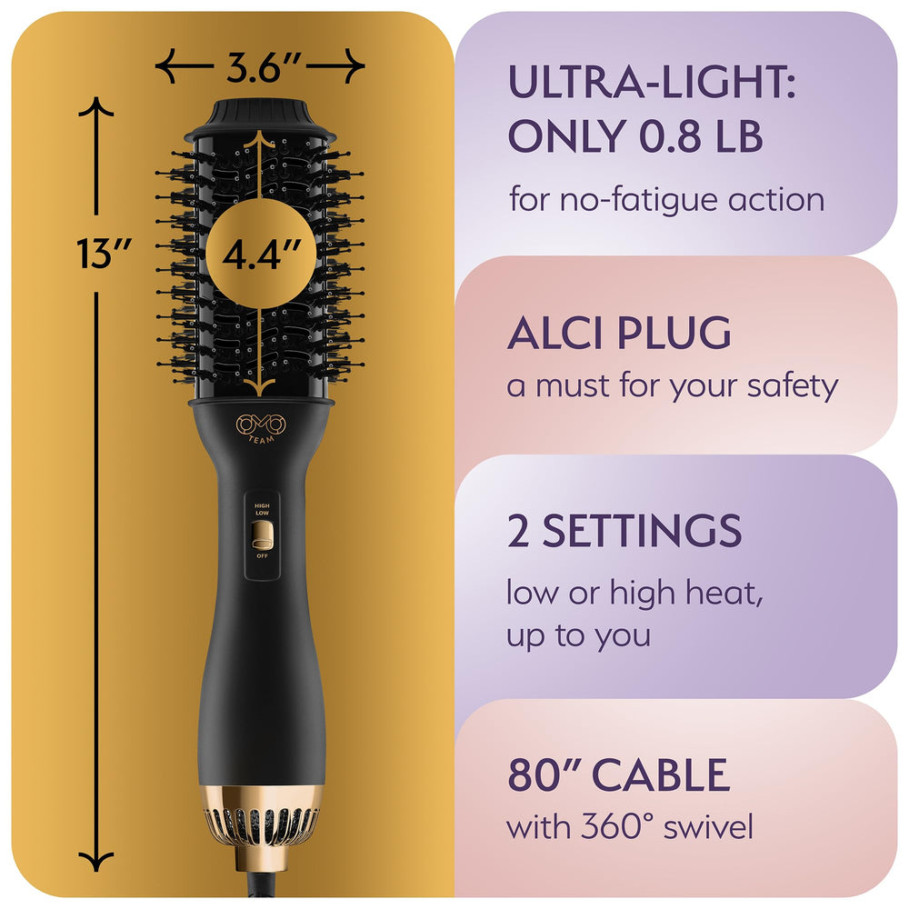 OMOteam 360-degree swivel cord enables unrestricted styling motion