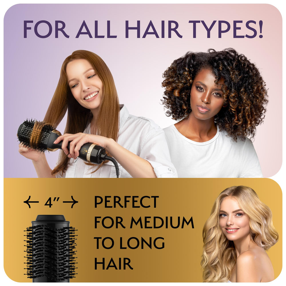 OMOteam dual-bristle close-up highlights detangling and smooth hold.