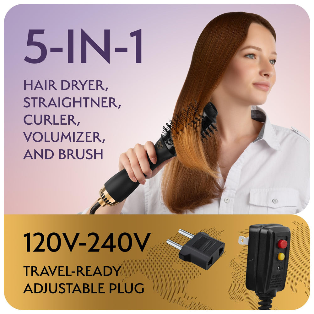 OMOteam travel-ready volt switch near ergonomic handle for quick setup