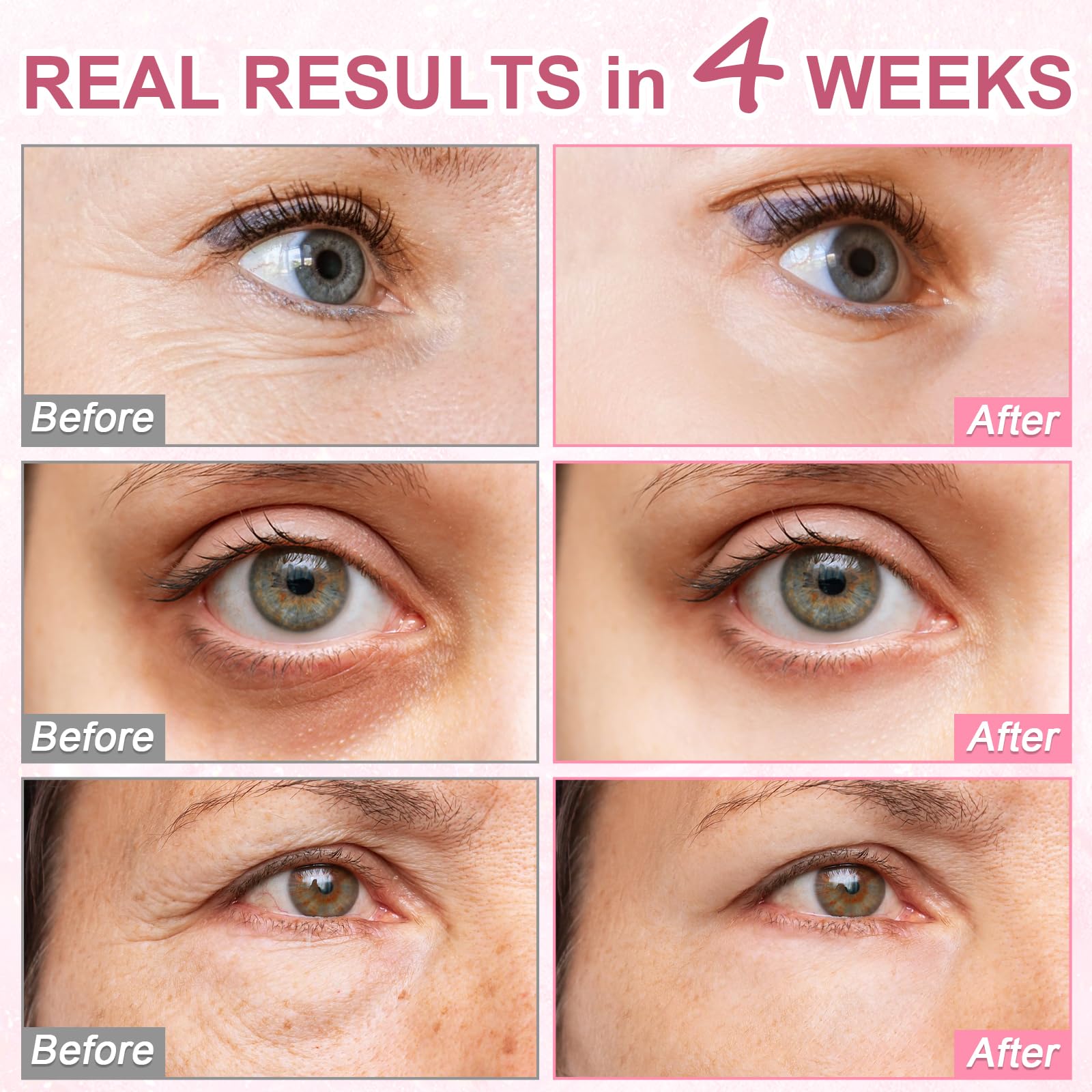 Omplen caffeine eye serum texture swatch reveals creamy hydrating feel.