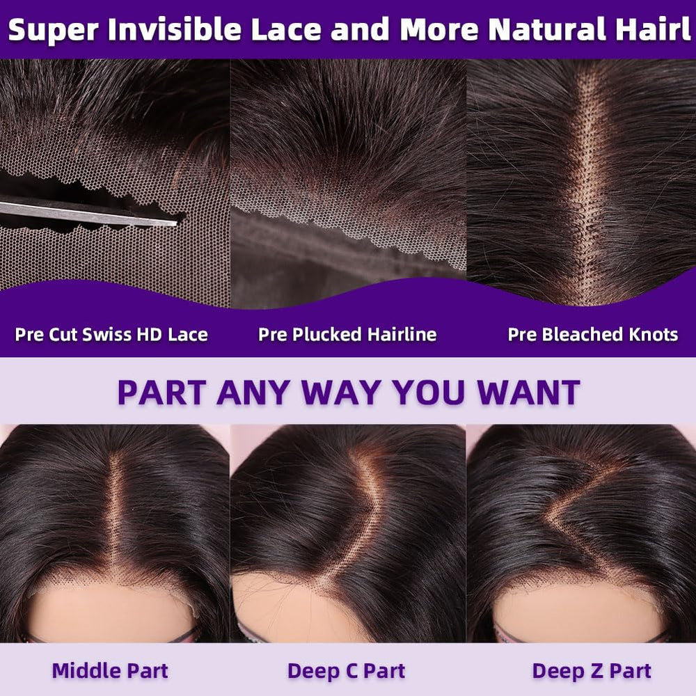 omswet Wear and Go Bob Wig adjustable straps and two combs for secure fit