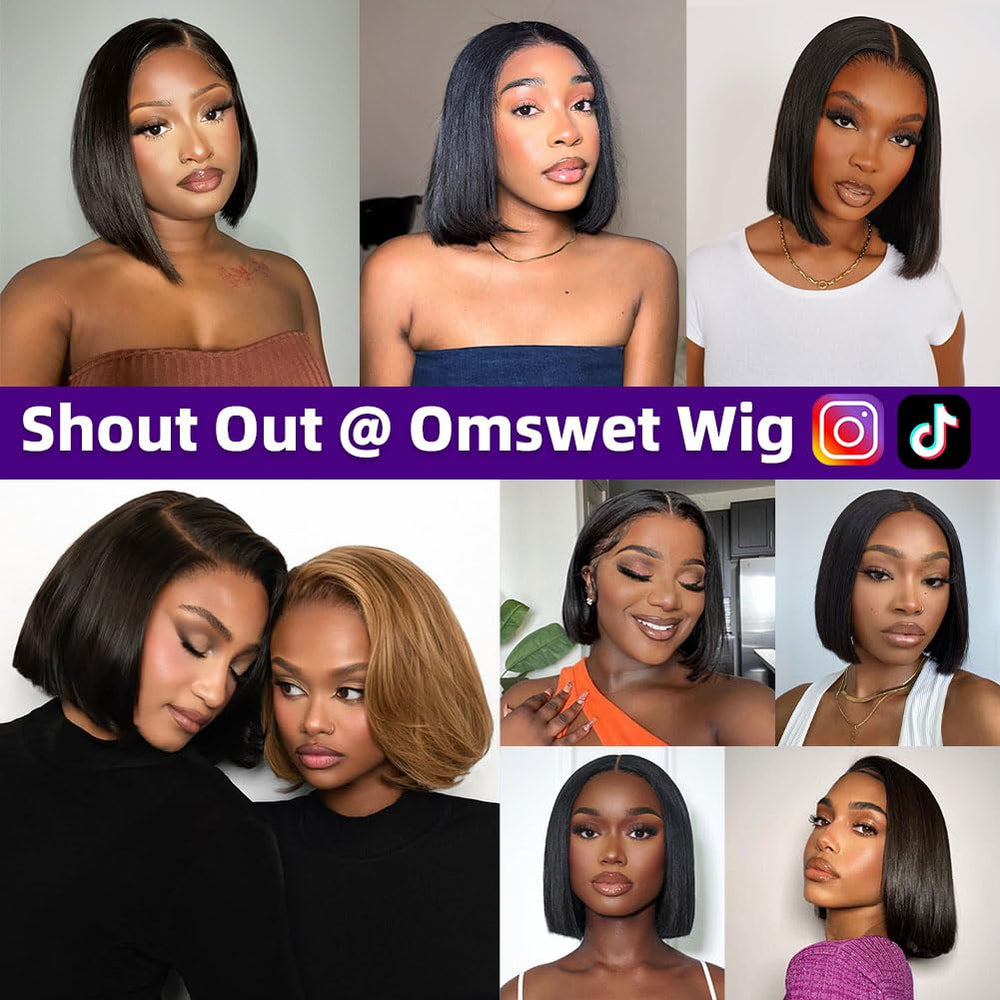 omswet Wear and Go Bob Wig heat styling friendly for versatile looks