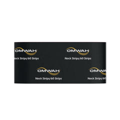 OMWAH disposable neck strip laid flat, highlighting hygienic single-use convenience.
