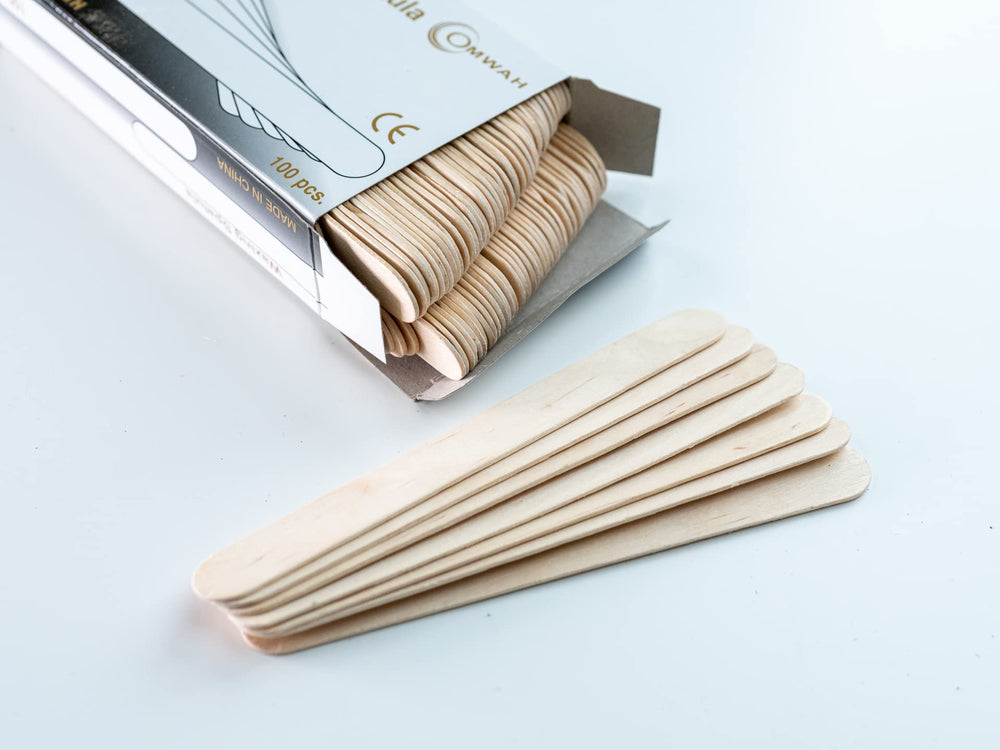 OMWAH hygienic wood spatula—safe for sanitary waxing sessions