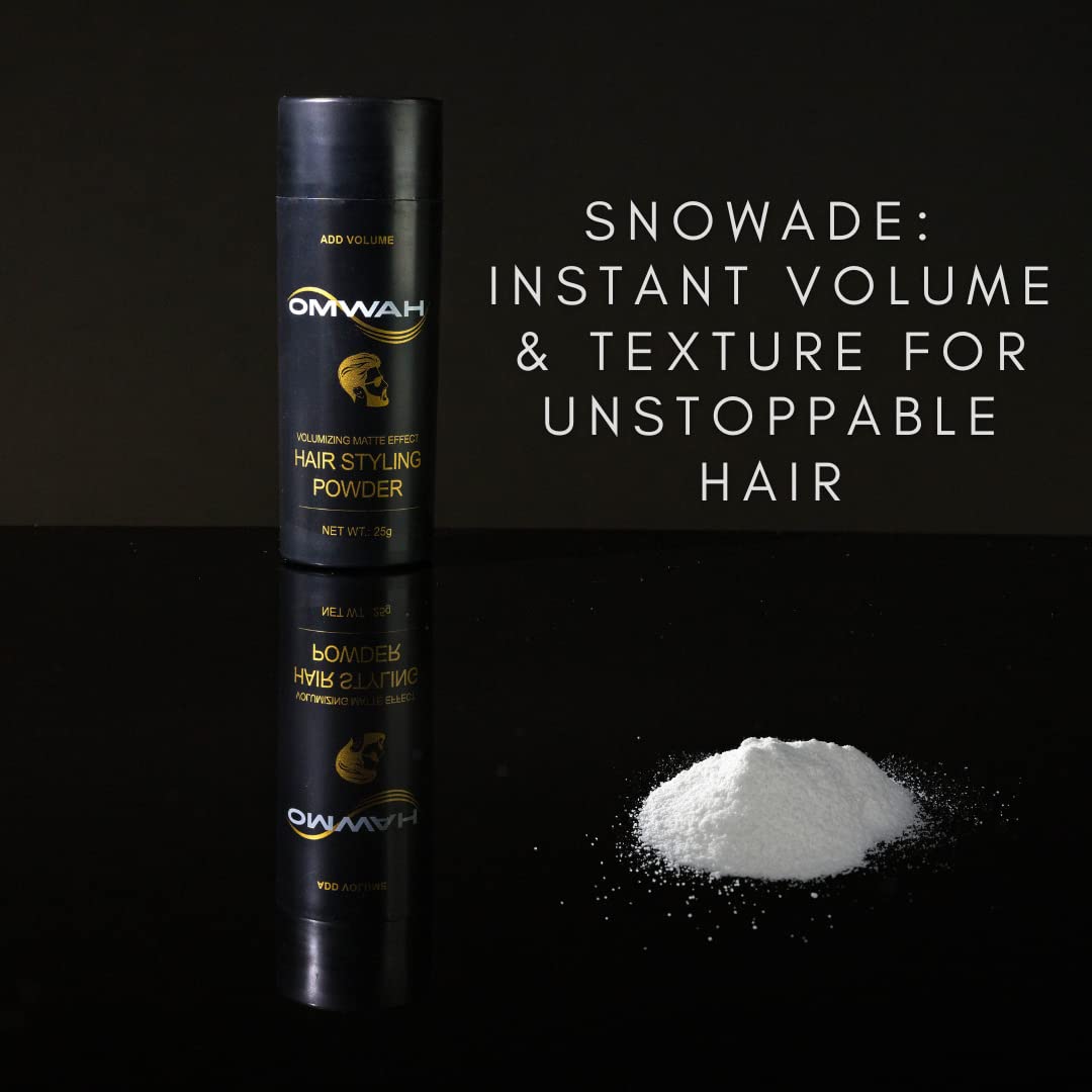 OMWAH Snowade powder application shot demonstrates easy texture and volume.