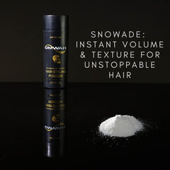 OMWAH Snowade powder application shot demonstrates easy texture and volume.