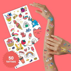 Omy Kawaii tattoos apply with water for mess-free use