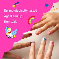 Omy Unicorn Nail Stickers after washing hands stay in place for long wear.