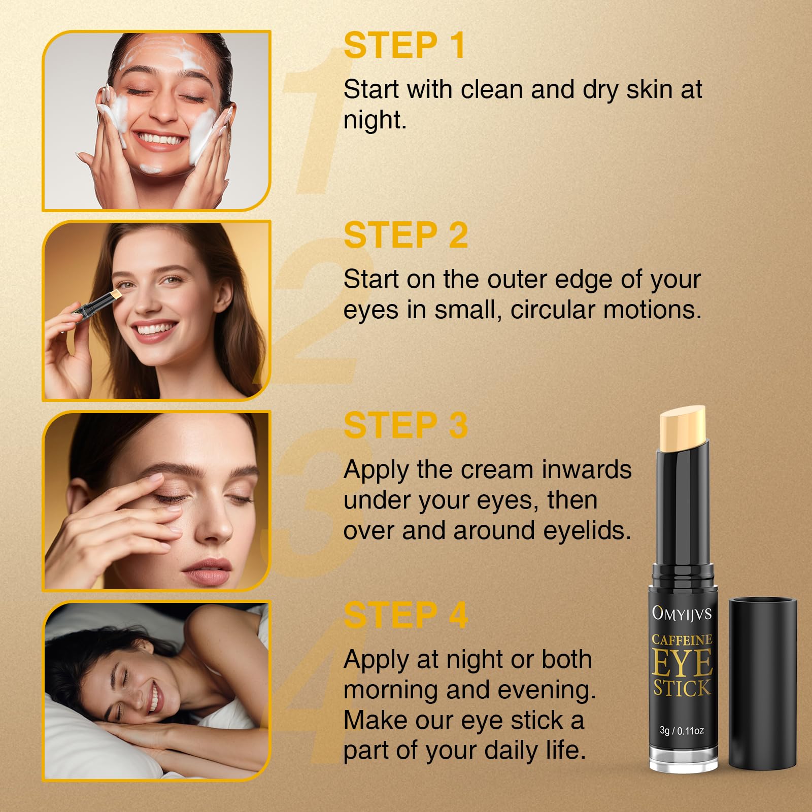 OMYIJVS Caffeine Eye Stick anti-aging benefits may support elasticity