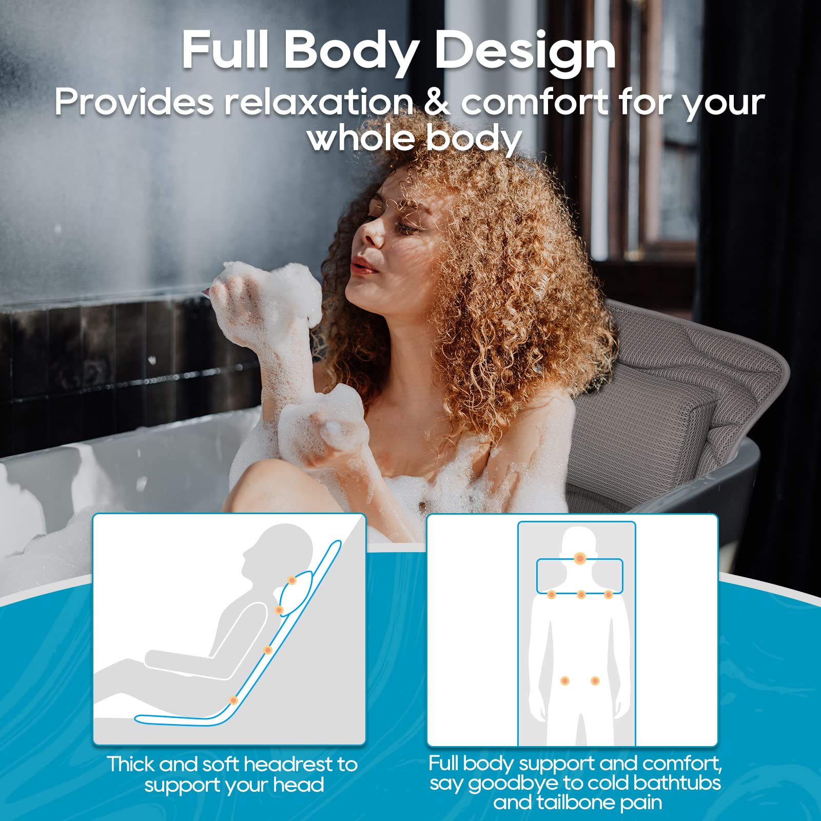 OMYSTYLE bath pillow being machine washed for easy cleaning