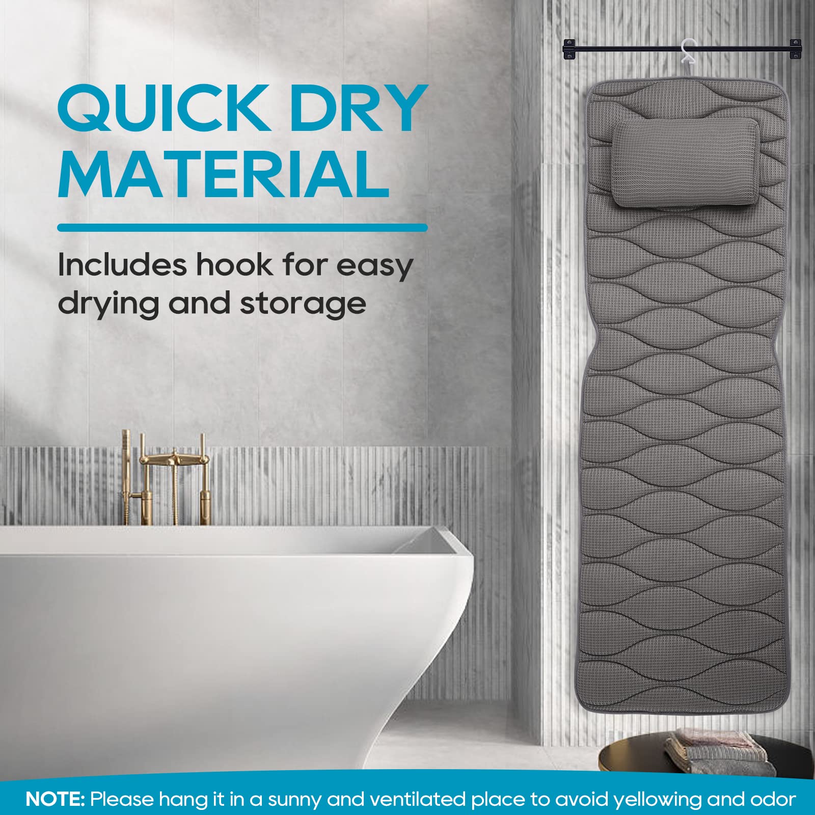 OMYSTYLE pillow fits most tubs and hot tubs for versatile use