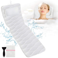OMYSTYLE full-body bath pillow with 21 suction cups for secure tub attachment