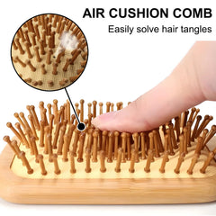 Omzjsvyq bamboo brush scalp massage demonstration encourages circulation and relaxation