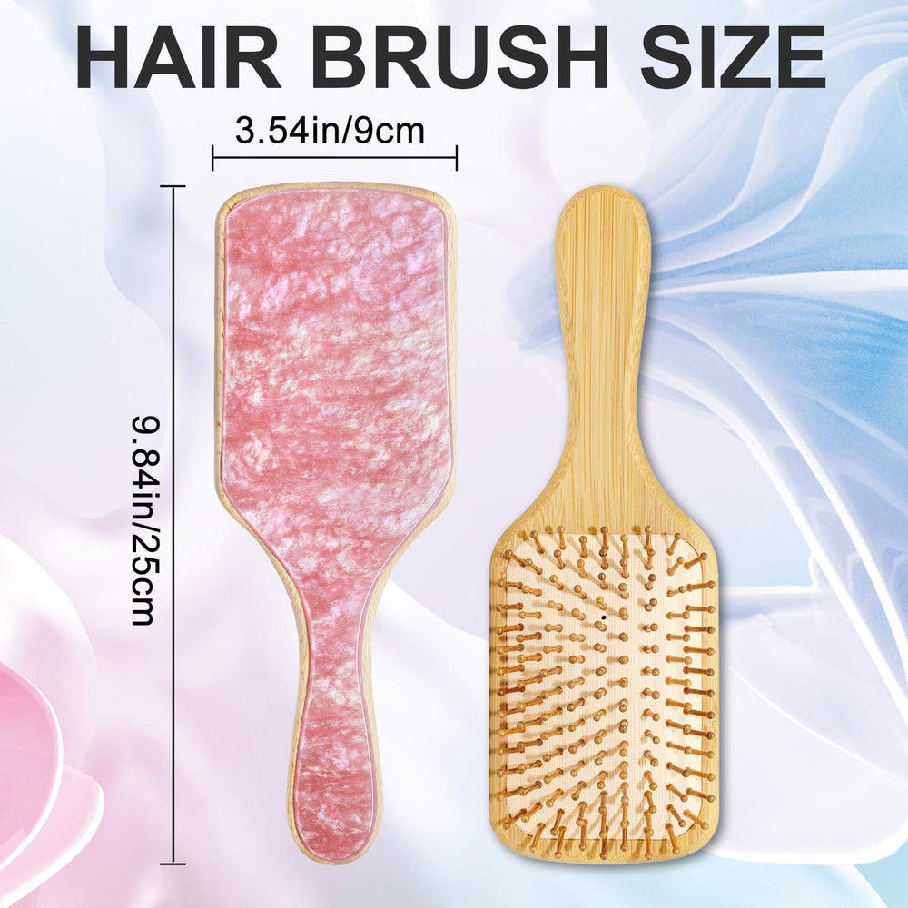 Omzjsvyq wooden bristle detangler closeup helps smooth hair without breakage.