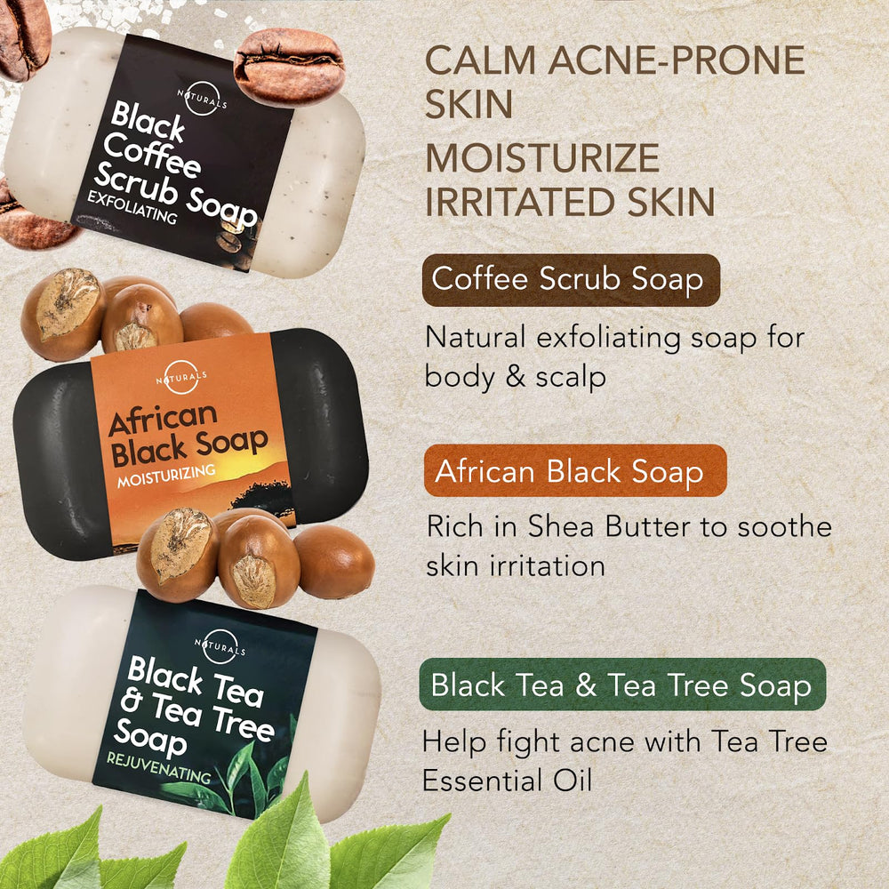 O NATURALS coffee soap texture for exfoliation and morning wake-up cleanse.