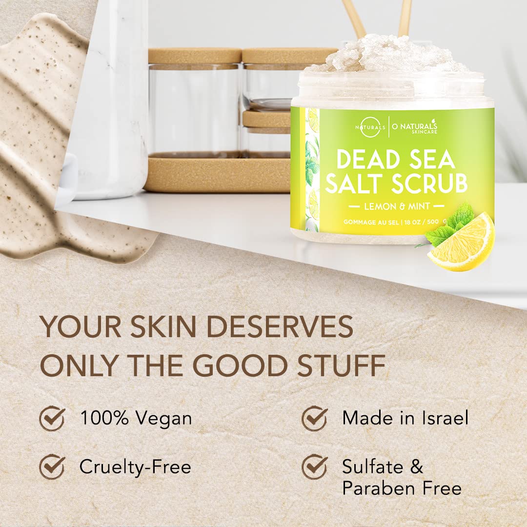 O Naturals shower-time scrub application demonstrates full-face-and-body cleansing