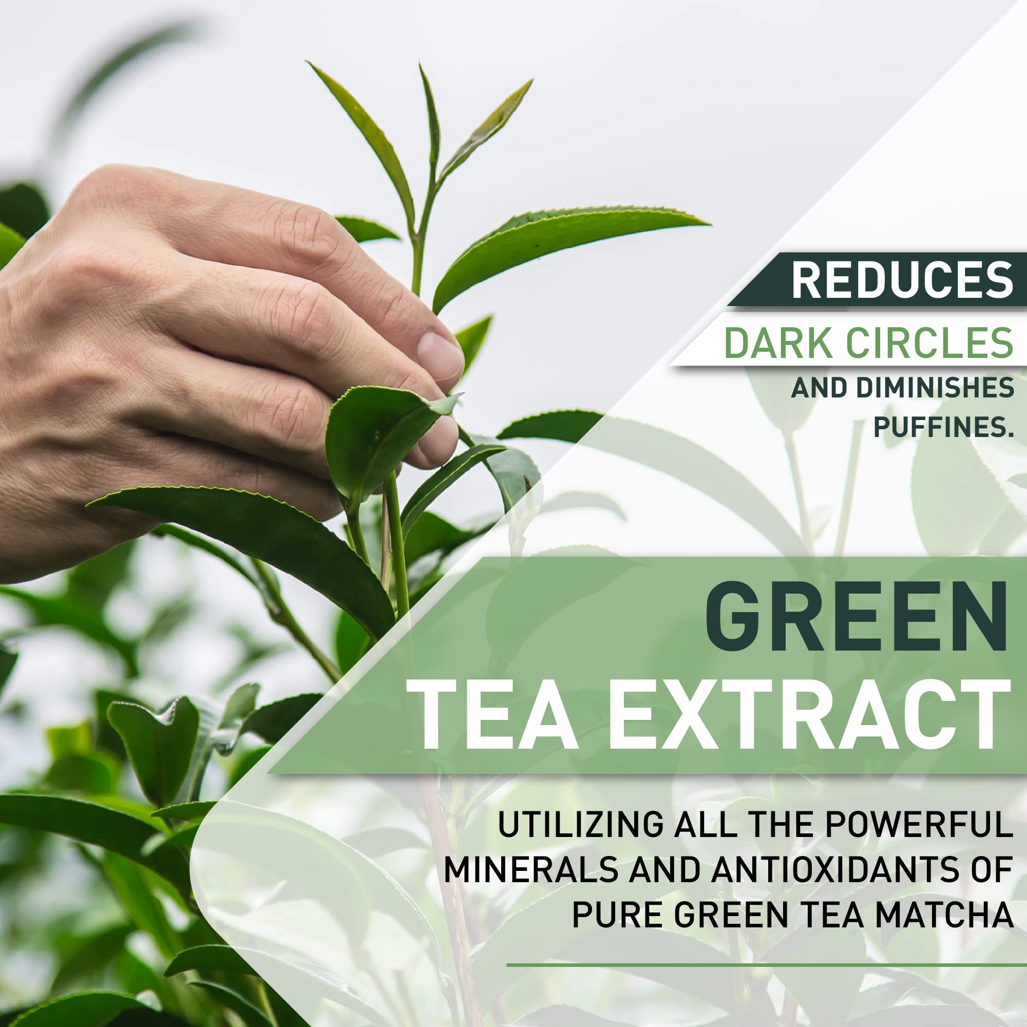 Once Upon A Tea green tea matcha eye mask under-eye area showing cooling hydration to reduce puffiness