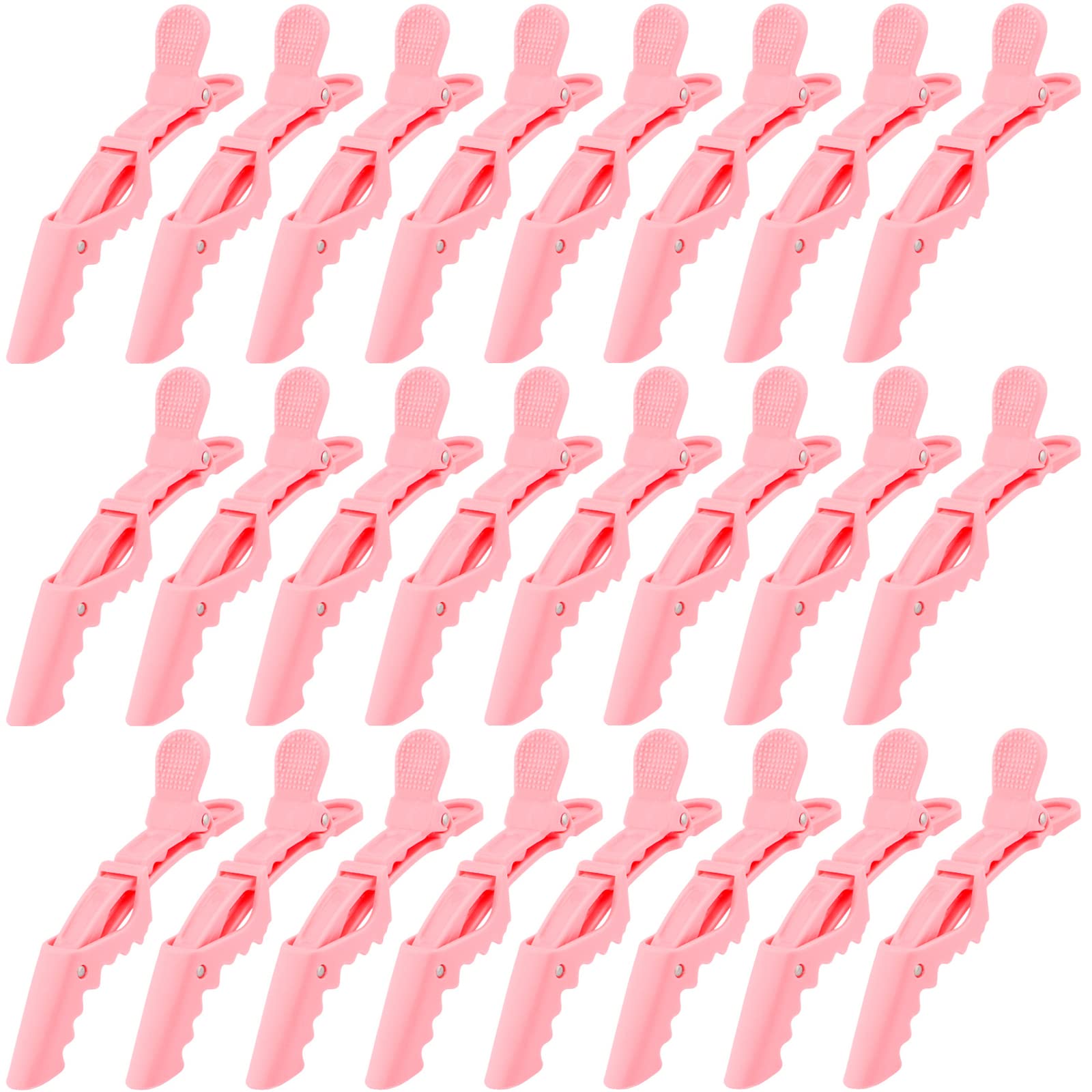 Ondder pink alligator clip for hair sectioning with secure hold during styling.