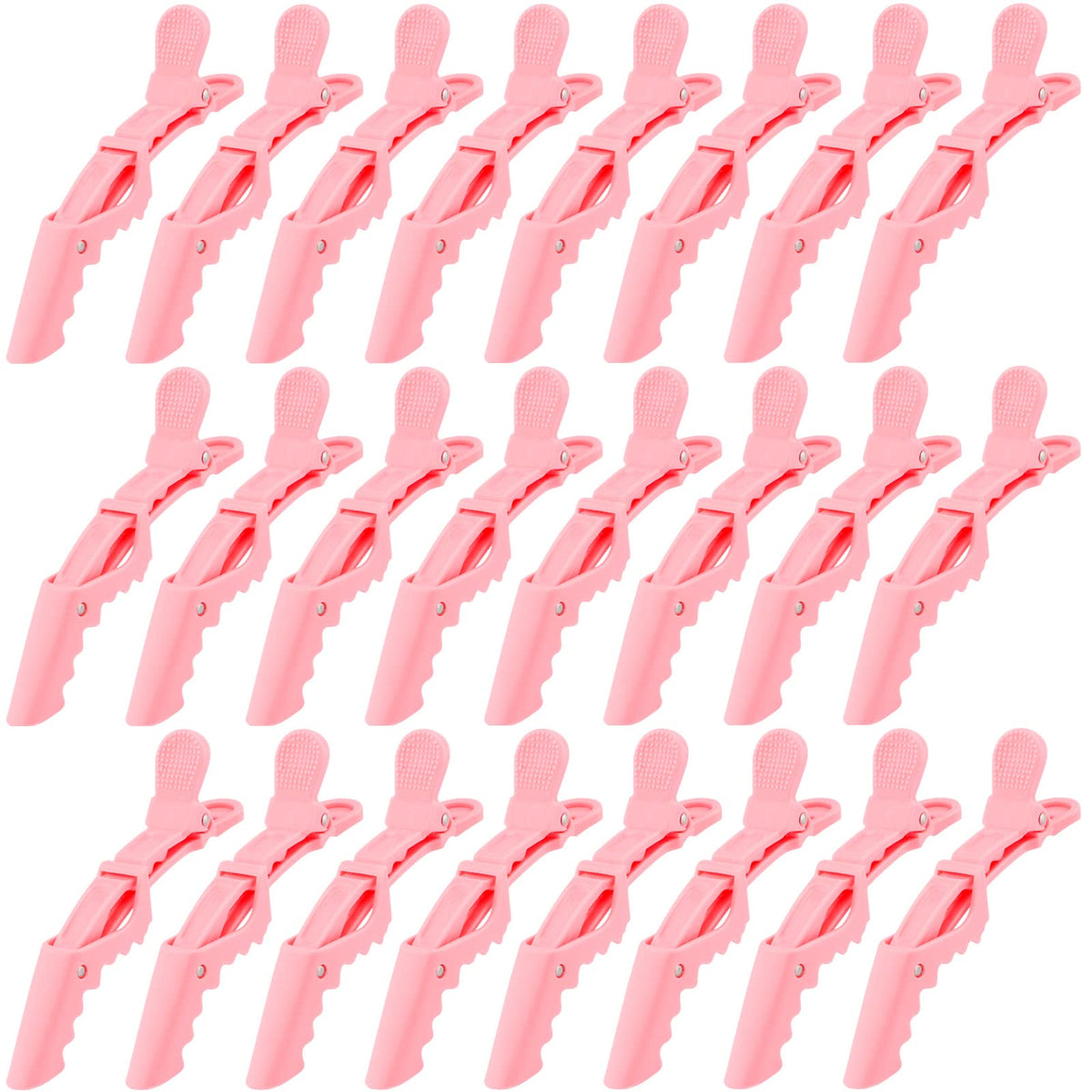Ondder pink alligator clip for hair sectioning with secure hold during styling.