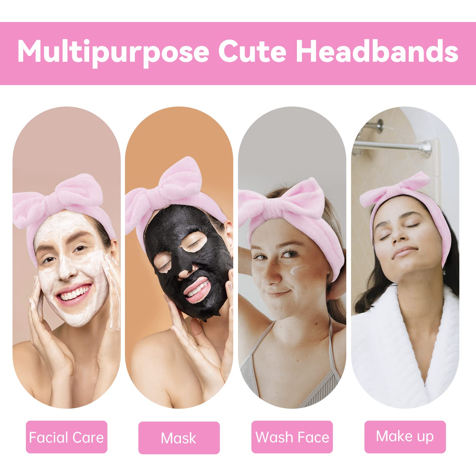 Ondder spa headband supports facial wash and mask application.