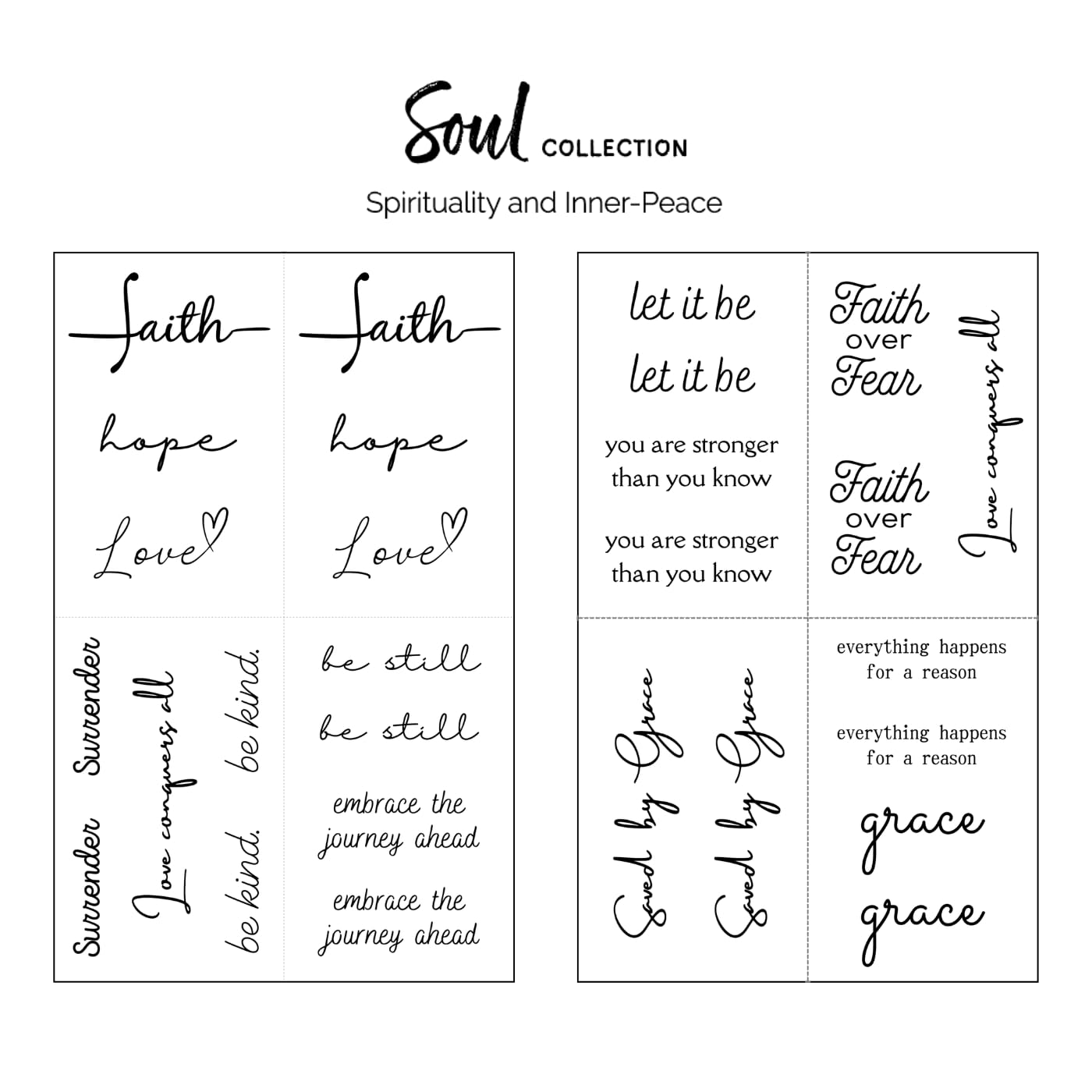 One Grace Soul Collection long-lasting waterproof tattoo lasts days with proper care