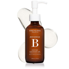 One Love Organics Botanical B Enzyme Cleansing Oil bottle for gentle makeup removal and hydrating cleanse