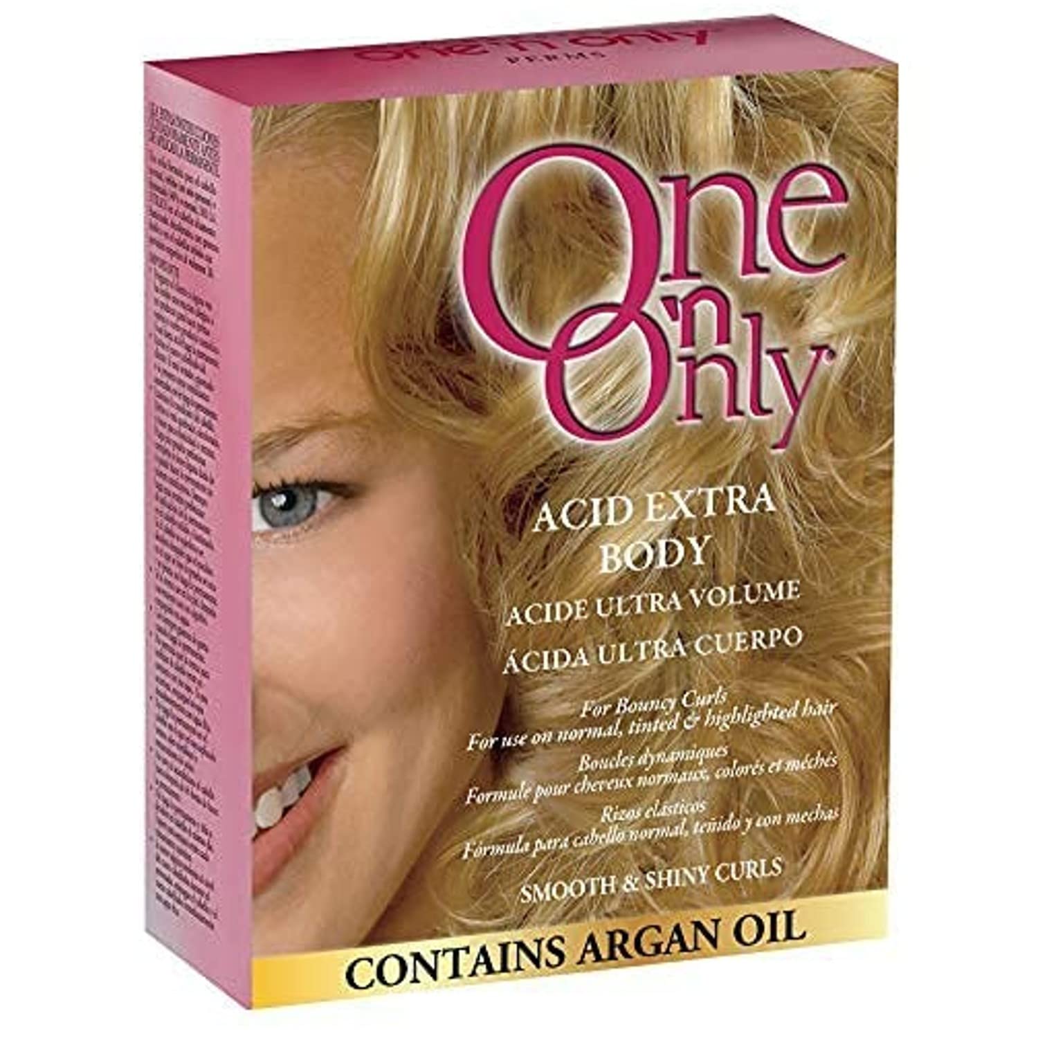 One 'N Only Acid Extra Body Hair Perm kit demonstrates richer curls for at-home transformation