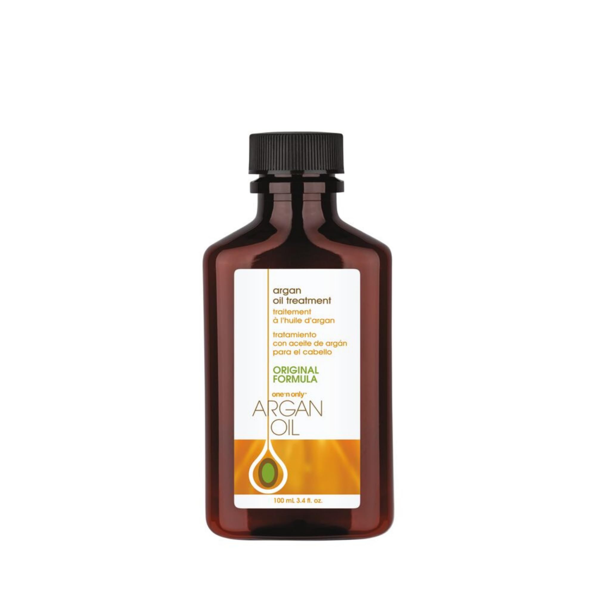 One 'n Only Argan Oil bottle pour for smooth, frizz-control hair.