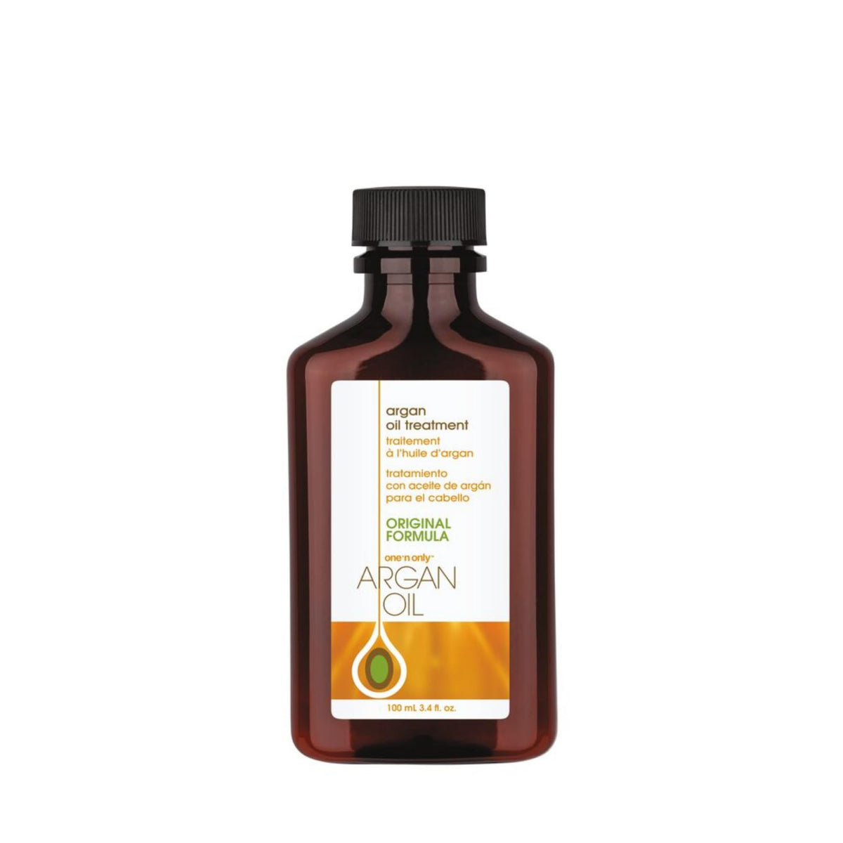 One 'n Only Argan Oil bottle pour for smooth, frizz-control hair.