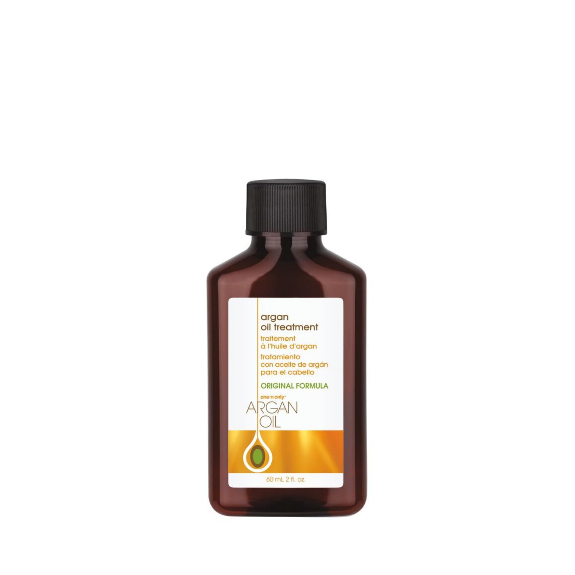 One 'N Only Argan Oil Hair Treatment bottle delivering lightweight shine for natural hair