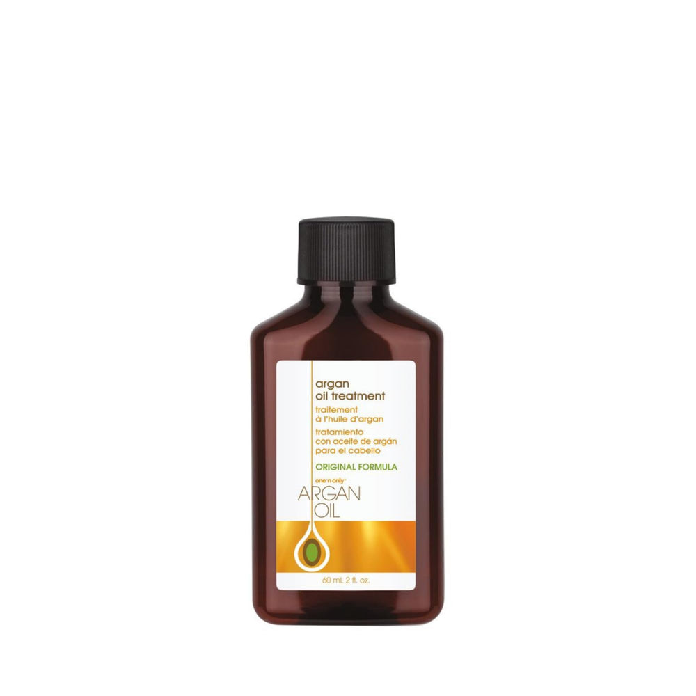 One 'N Only Argan Oil Hair Treatment bottle delivering lightweight shine for natural hair