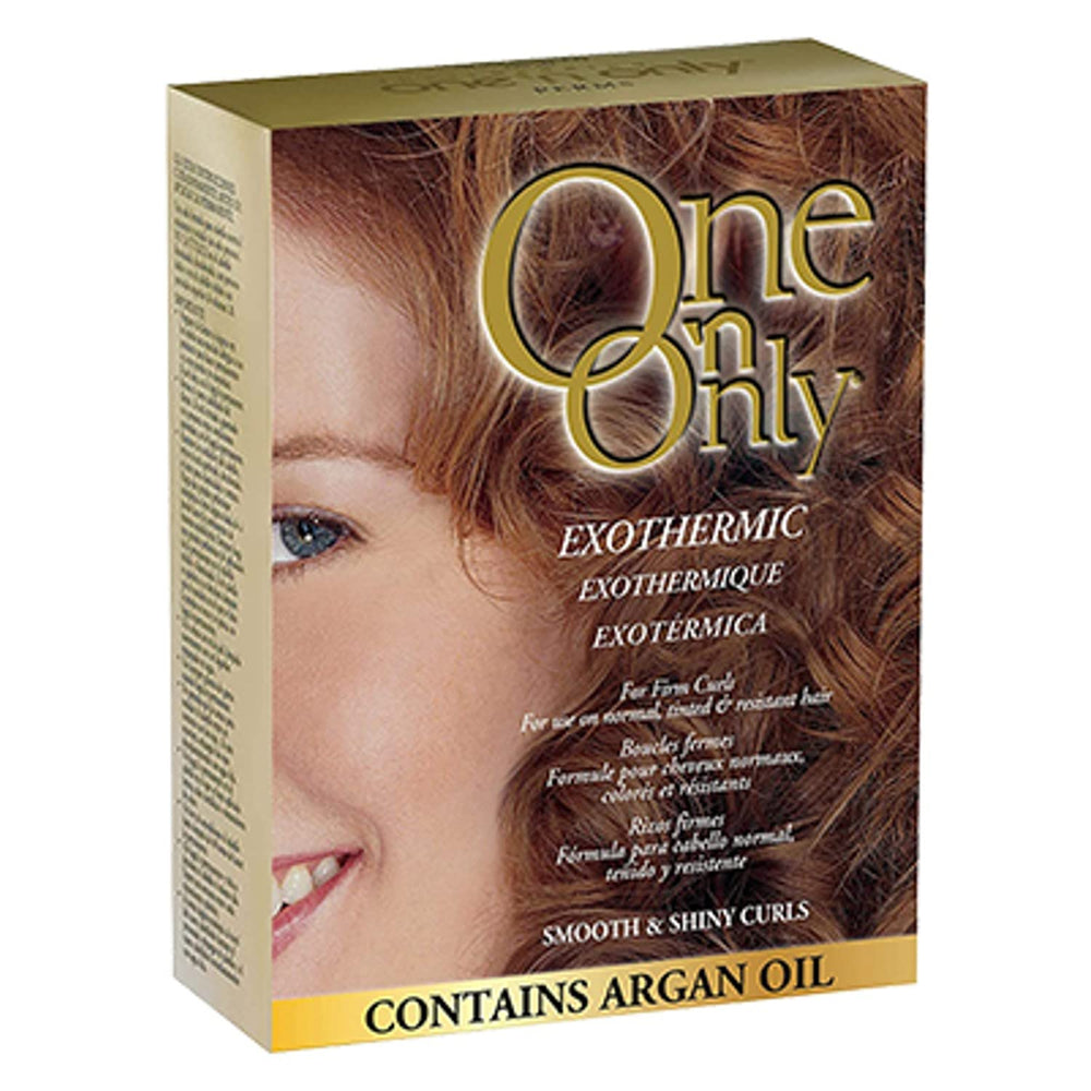 One 'N Only Exothermic Perm kit box previews at-home salon results for professional curls.