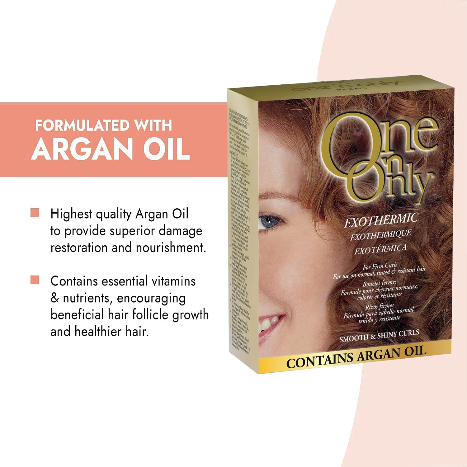 One 'N Only Exothermic Perm kit ingredients laid out for confident, clean application.