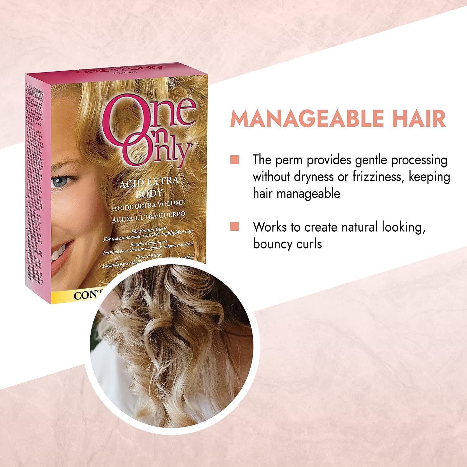 One 'N Only firmer-curls-result image promises defined, bounce-ready styling options