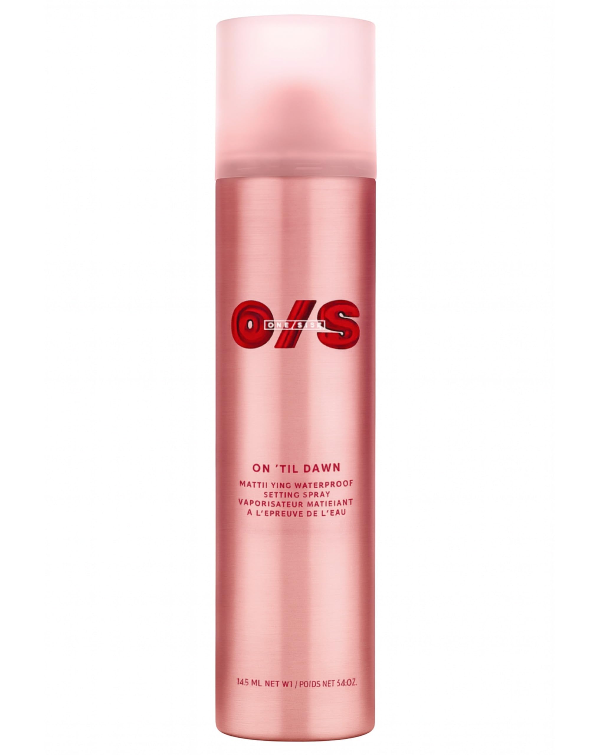 One Size On 'Til Dawn mattifying waterproof setting spray bottle delivering oil control and long-lasting finish.