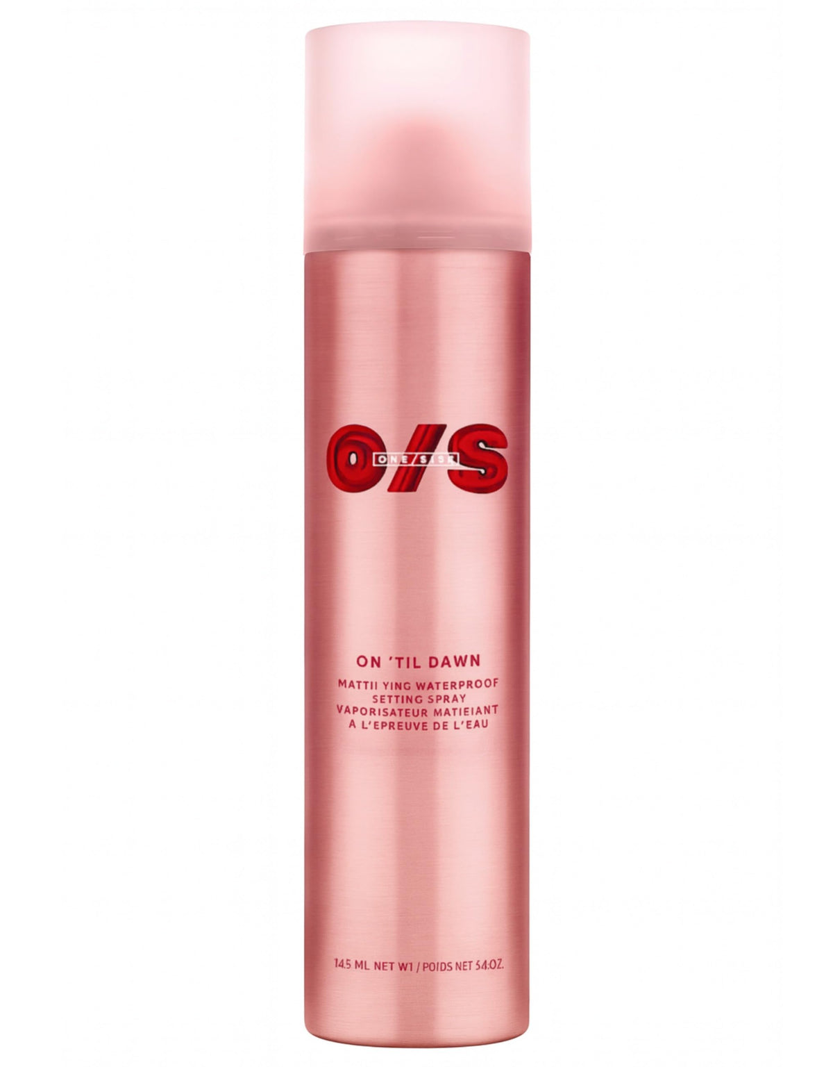 One Size On 'Til Dawn mattifying waterproof setting spray bottle delivering oil control and long-lasting finish.