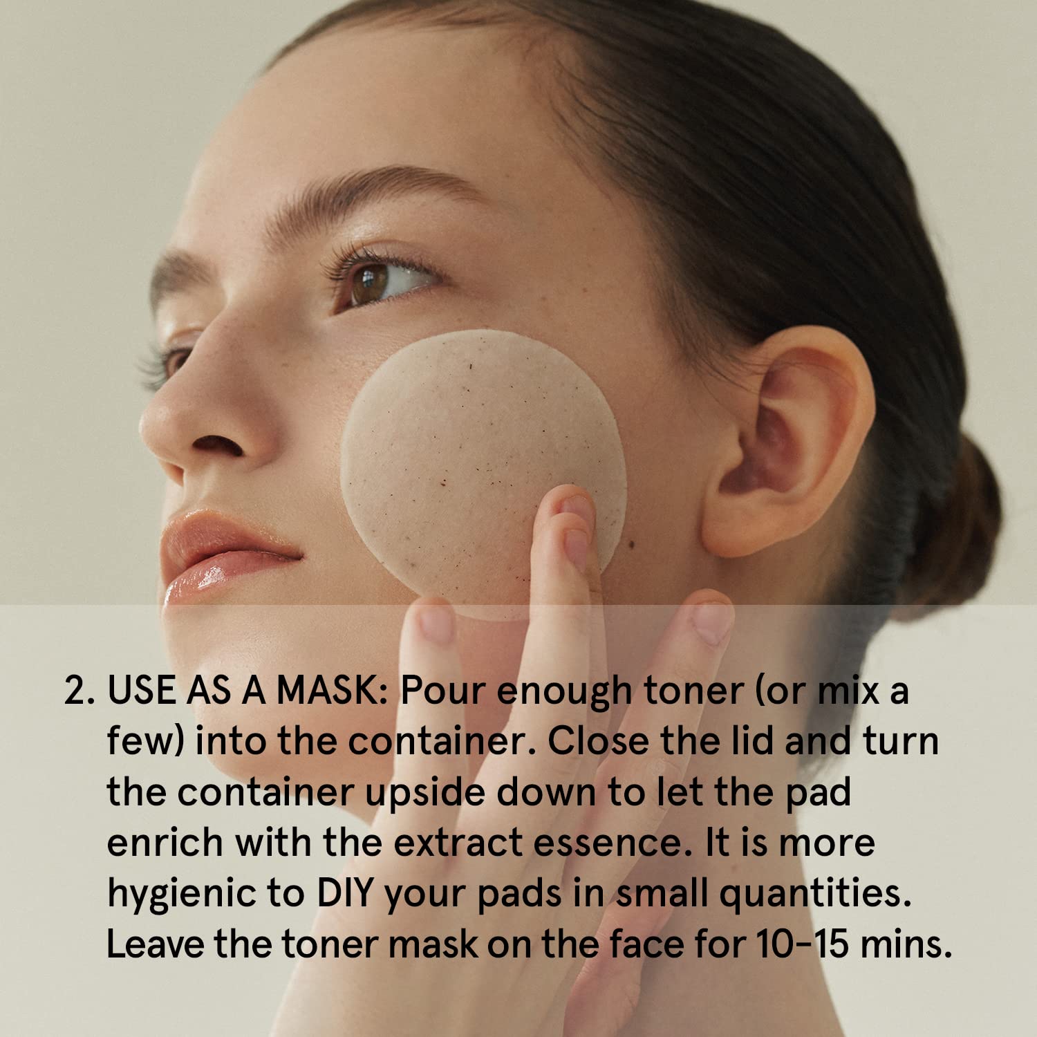 DIY toner mask method with pad soaked in ONE THING toners for 10-15 minutes.